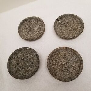 Riverstone side 4- small dishes 3" wide less than 1" tall for grinding stuff in